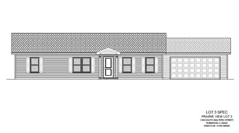Prairie View Lot 3 home plan featuring a modern single-story design.