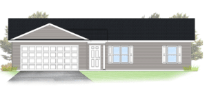 New 2023 home design featuring a modern facade and spacious garage.