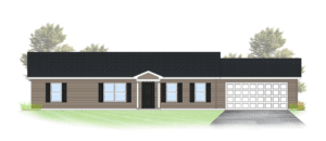 Stylish new home design featuring a modern facade and spacious garage.