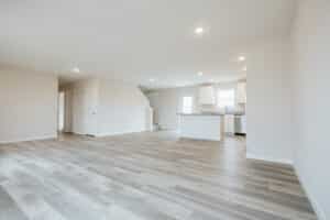 Bright and airy spacious living area with modern kitchen features.
