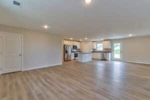Bright modern kitchen interior with stylish cabinetry and open layout design.