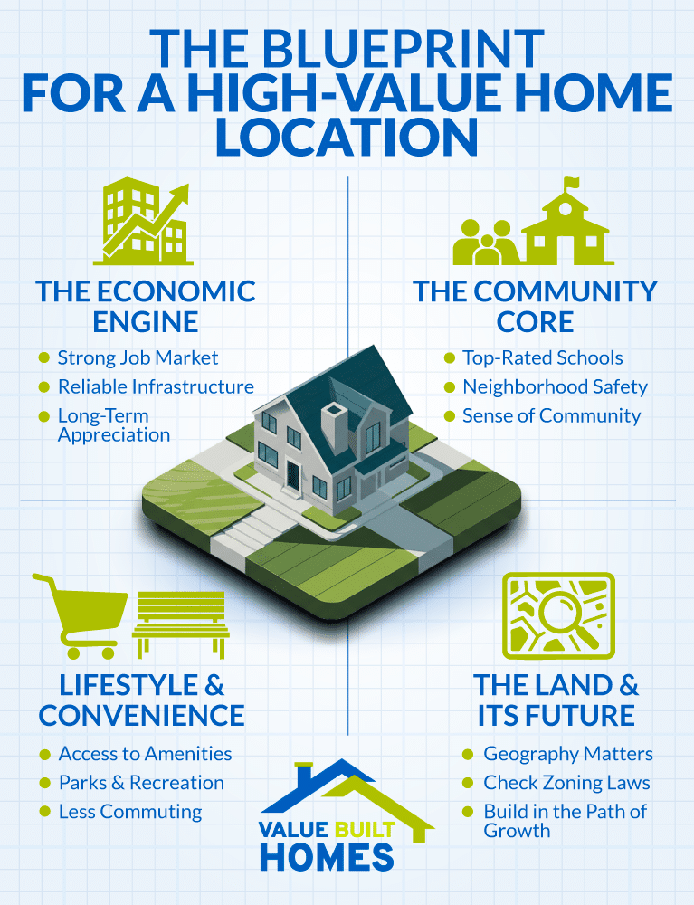 Blueprint for selecting high-value home locations based on community and amenities.