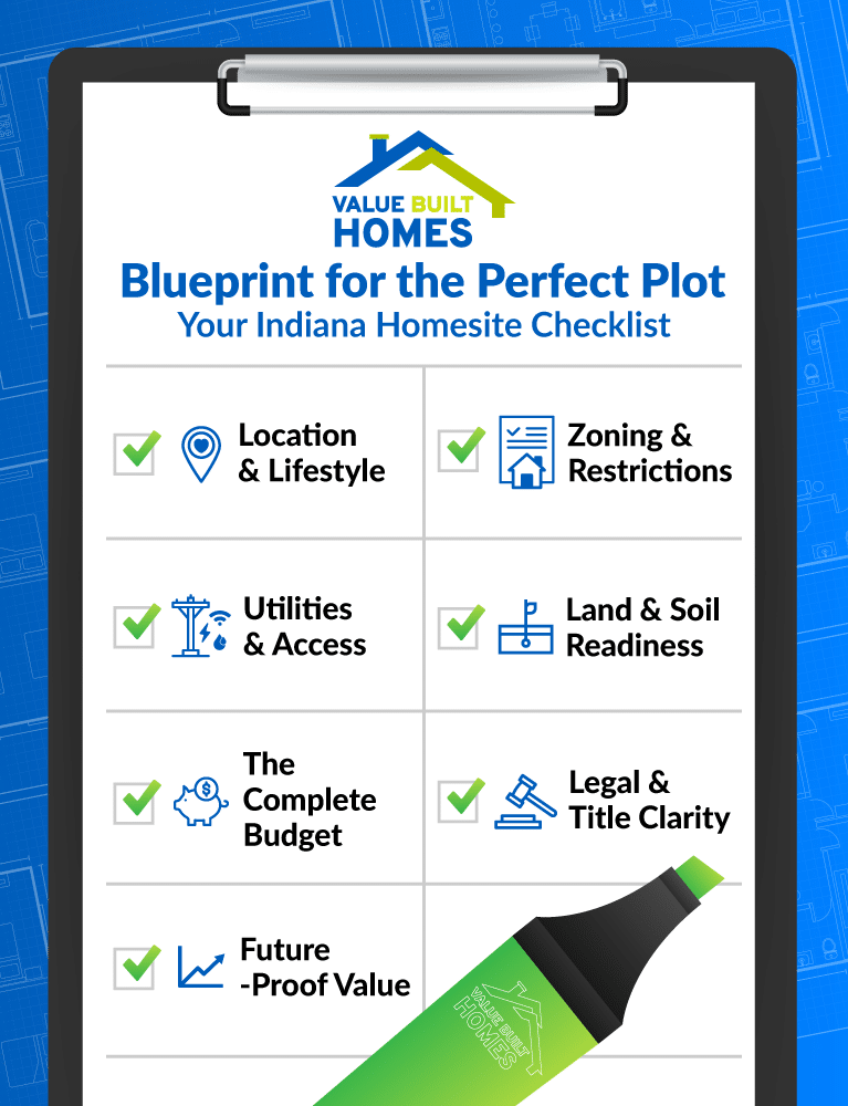 Indiana homesite checklist for perfect plot planning and successful land development.