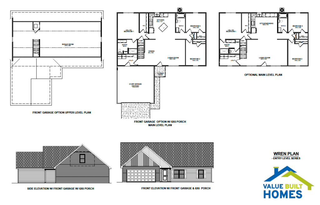 Home design plans and elevations for modern construction from Value Built Homes.
