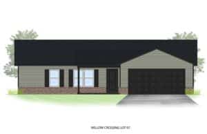 Modern home design featuring a stylish facade and attached garage in Willow Crossing Lot 07.