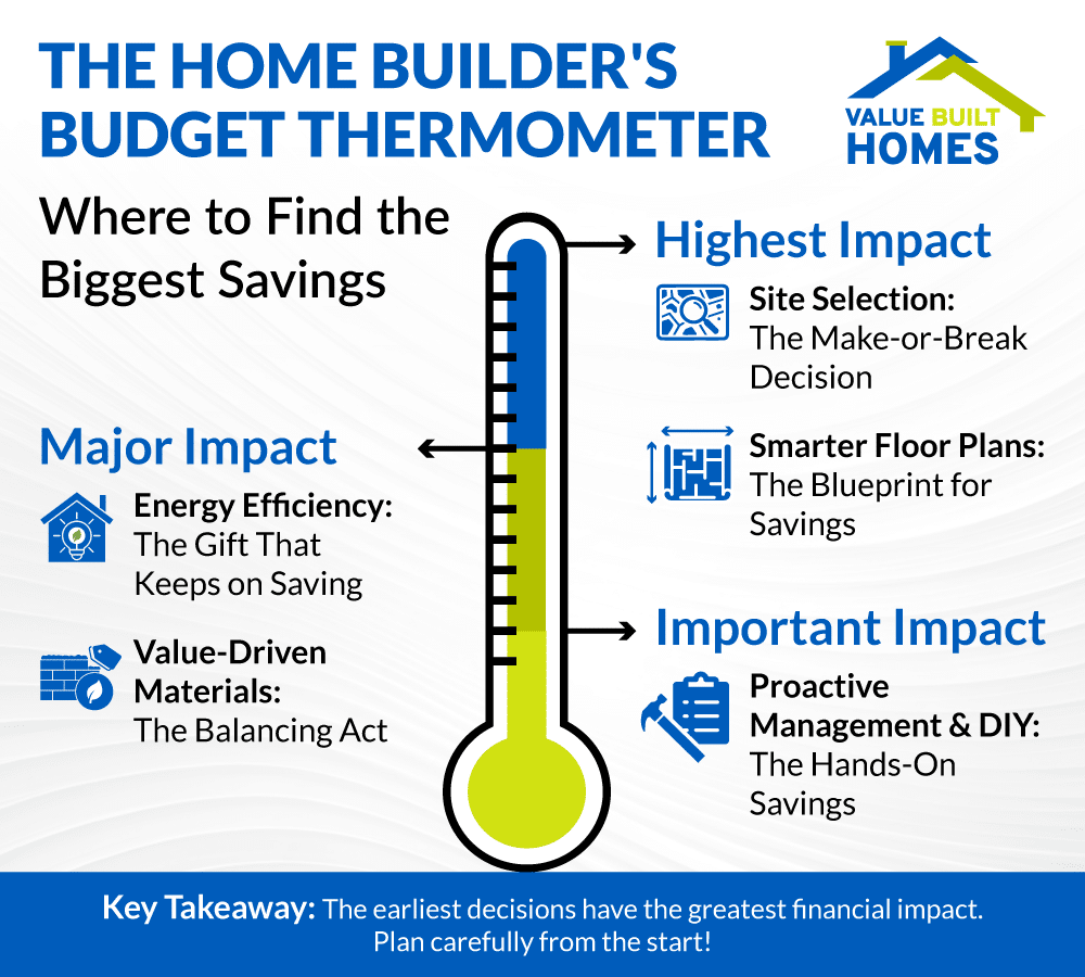 Home builders budget thermometer revealing major savings tips and financial impact strategies.