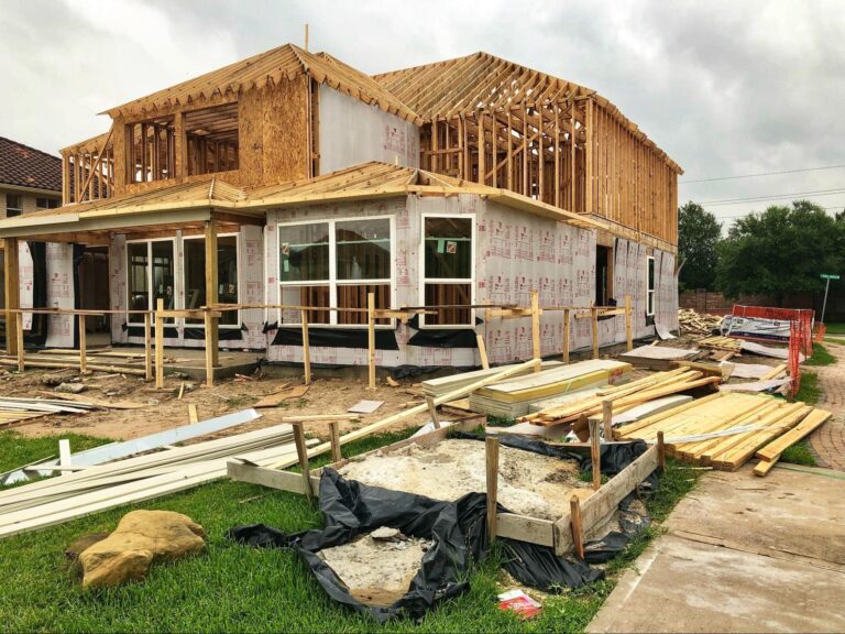New home construction showcasing progress and potential.