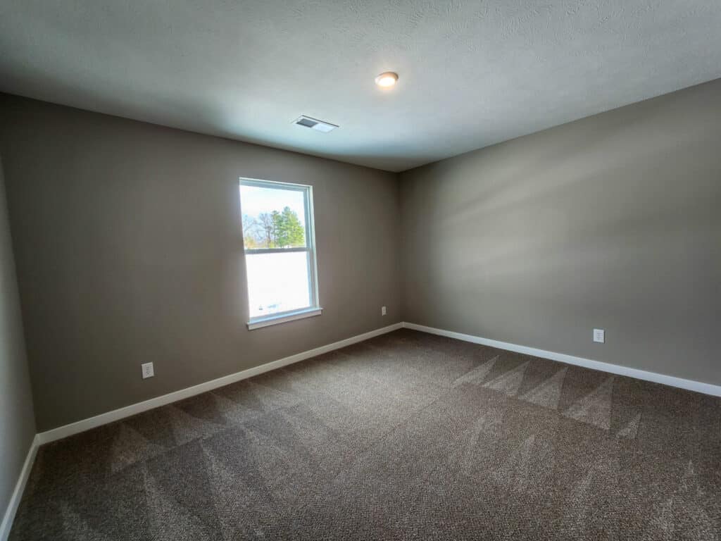 Bright, spacious room featuring natural light and soft carpet for a cozy atmosphere.