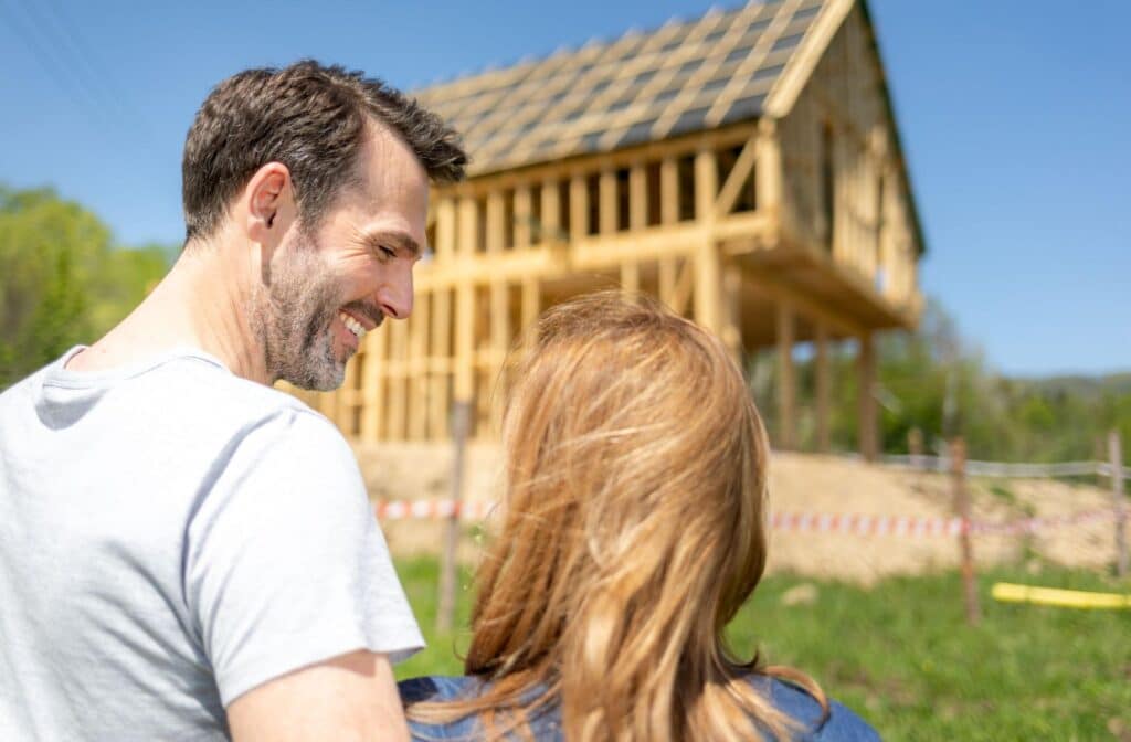 Excited Couple Watching Construction