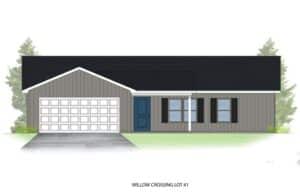 Modern exterior view of a new home in Willow Crossing, Lot 41.