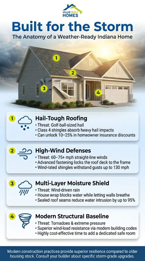 Weather-ready Indiana home designed with storm-proof features for maximum durability and safety.