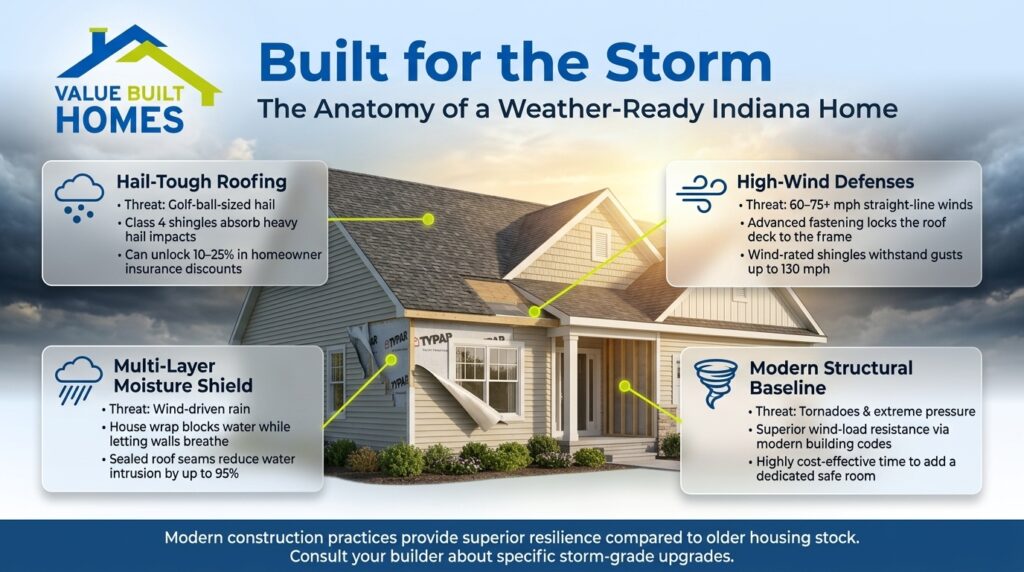 Weather-ready Indiana home designed for storm protection with durable features and construction.