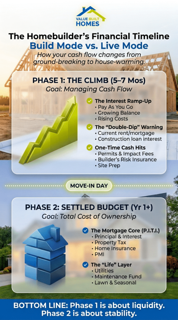 Homebuilders financial timeline: cash flow management from construction to ownership.