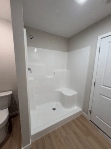 Modern minimalist shower design for a stylish bathroom upgrade.