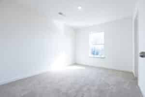 Spacious empty room with natural light and soft carpet, perfect for a fresh start.