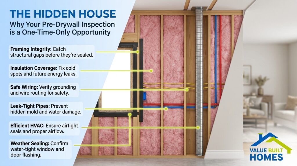Pre-drywall inspection tips for ensuring home safety and energy efficiency.
