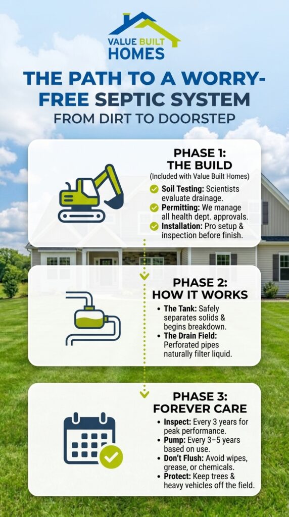 Septic system construction guide for a worry-free installation from start to finish.