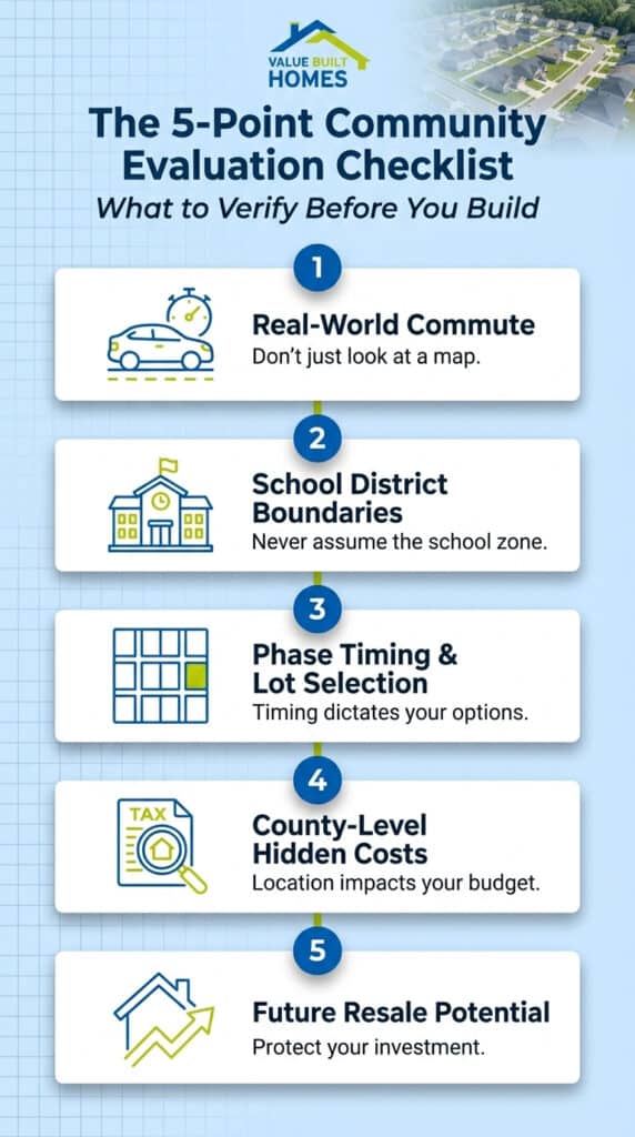 Checklist for choosing a neighborhood before new construction to ensure smart decisions.