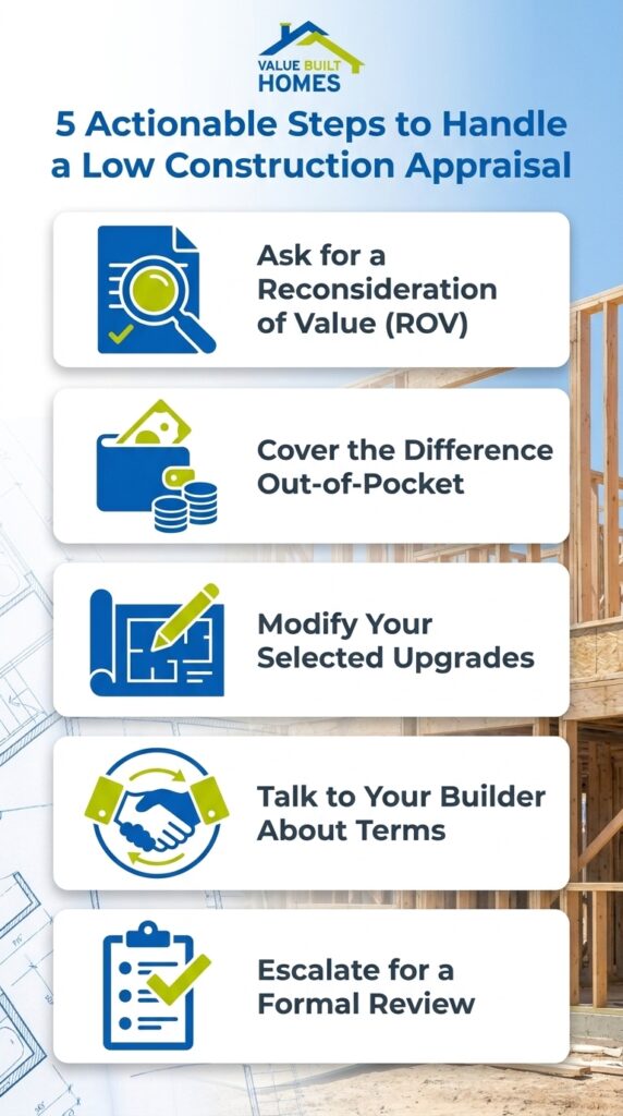 Five steps to manage a low new construction appraisal effectively.