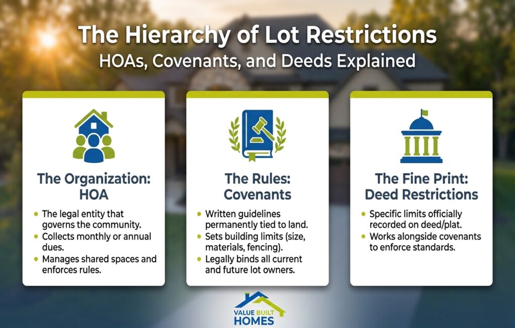 HOA rules for new construction in Indiana governing lot restrictions and community guidelines.