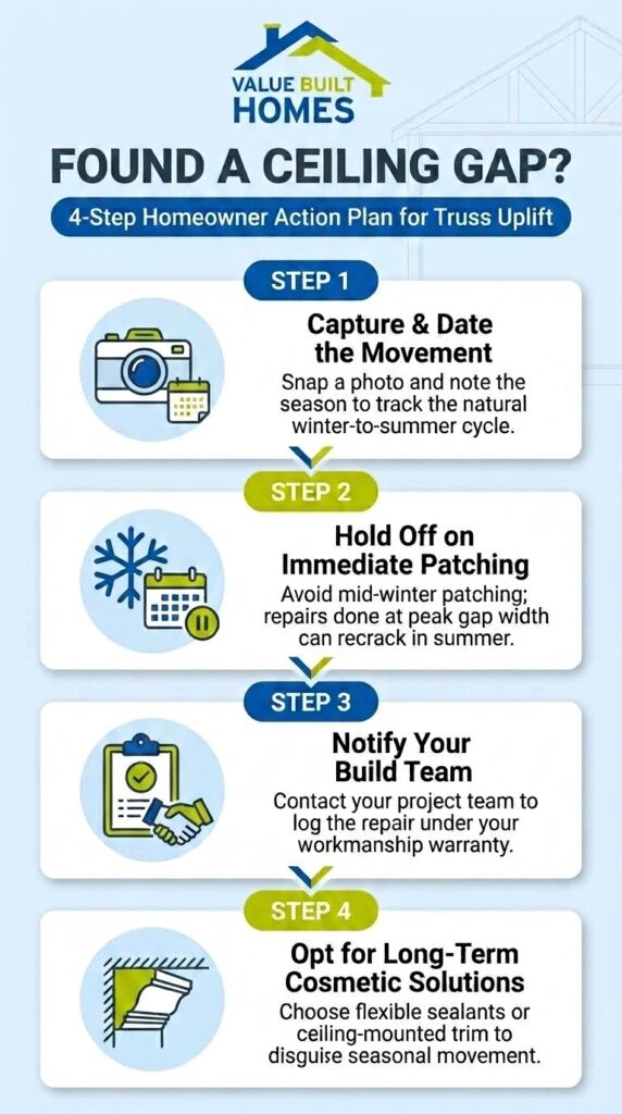 Ceiling gap repair guide: essential steps for homeowners to manage truss uplift effectively.