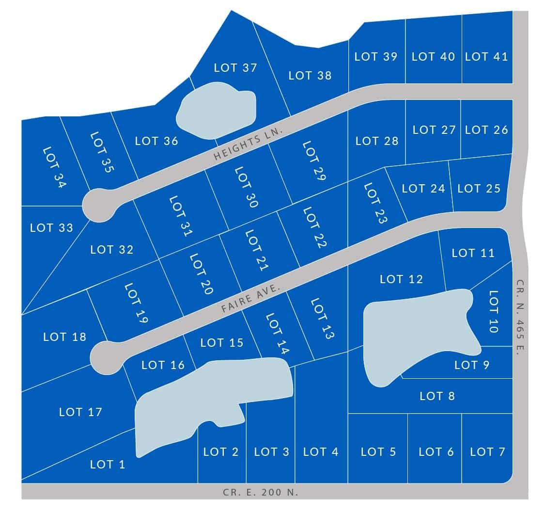 Fairview Heights community lot map, Princeton, Indiana