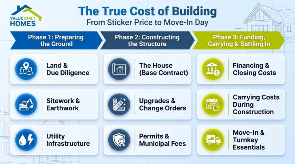 Preparing the ground is vital for a new home construction budget.